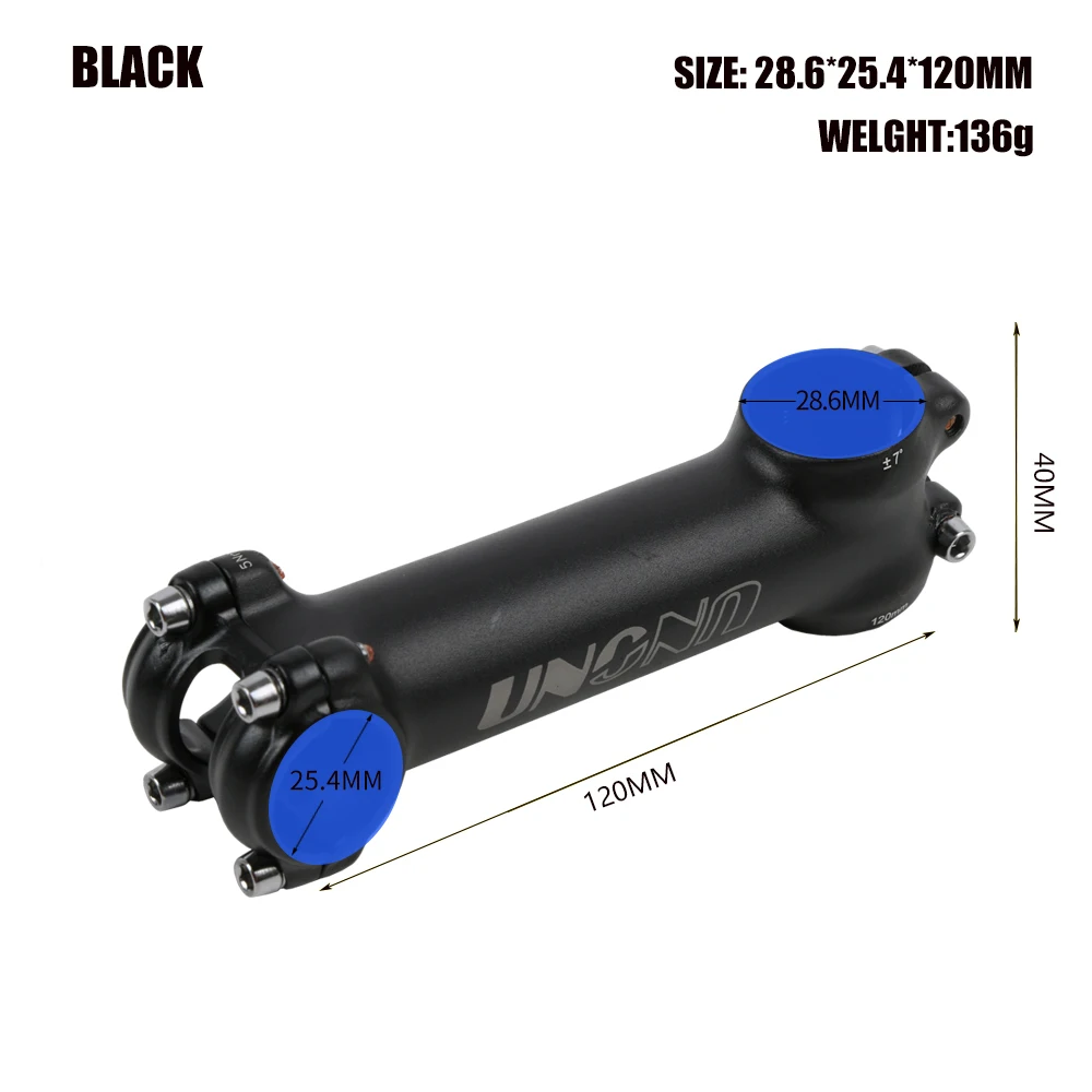 UNO Ultralight Aluminum Alloy MTB Bike Stem 28.6*25.4mm 60-130mm +/- 7Degree Handlebar Stem Cycling Bike Accessories: green