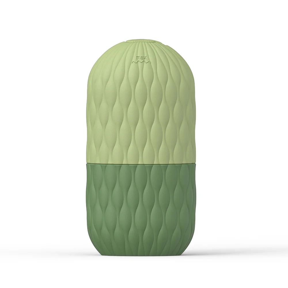 Rolo facial de gelo, molde de silicone reutilizável, massagem facial, beleza facial, ferramentas de cuidados com a pele, aplicar gelo para encolher poros: Verde Desbotado