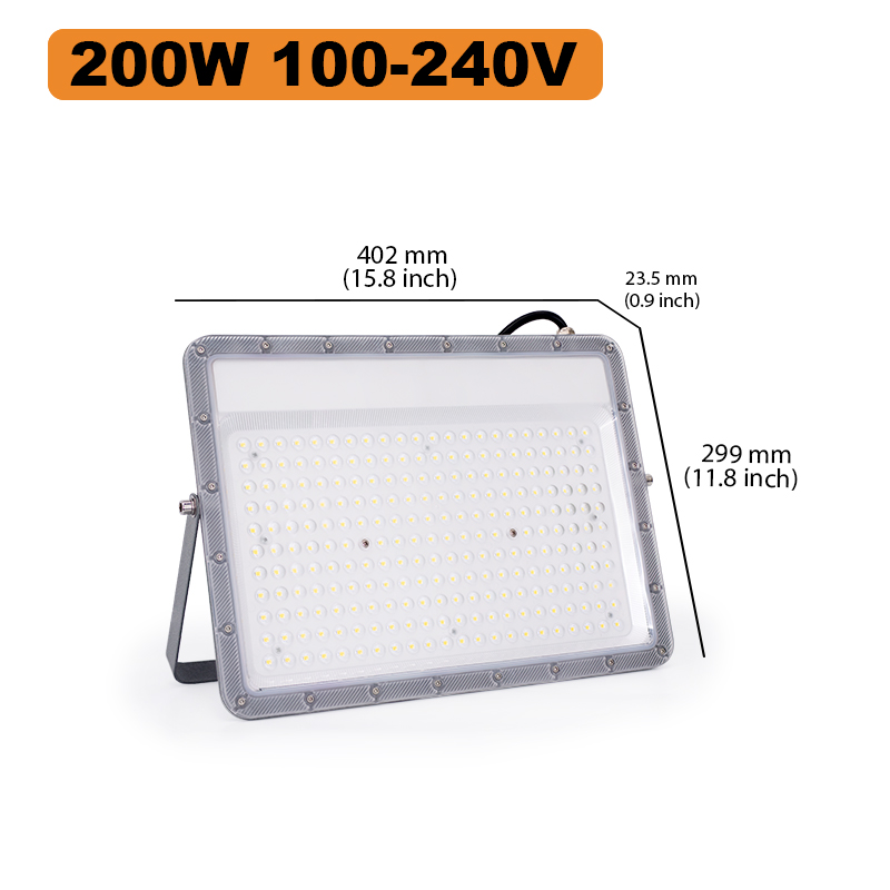 LED-Strahler, IP66, wasserdicht, Reflektor-Flutlicht, ultrahelles Licht, 30 W, 50 W, 100 W, 150 W, 200 W, 300 W, 400 W, Garten- und Hofbeleuchtung: WHITE