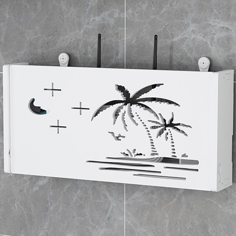 Étagère murale multifonction pour routeur Wifi, boîte de rangement pour alimentation de câble et support de fil, boîte de support de prise en bois et en plastique, bacs