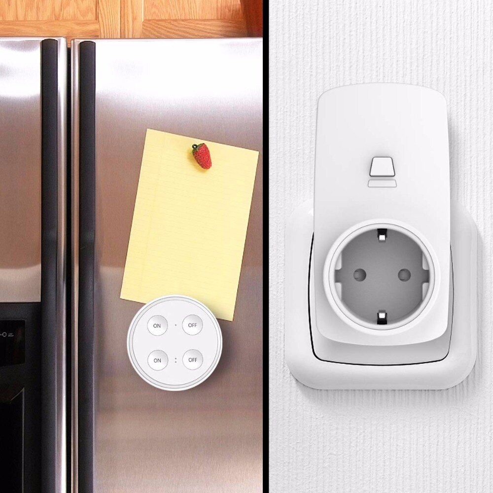 Wireless Socket Kit, EU Plug and MINI Wireless Switch, Mountable or Portable, Remote Control Device Outlet up to 30m