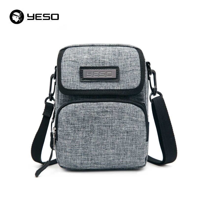 YESO Shoulder Bags for Men Water Resistant Nylon Leisure Crossbody bags Male Travel Business Messenger Bag: Green Gray