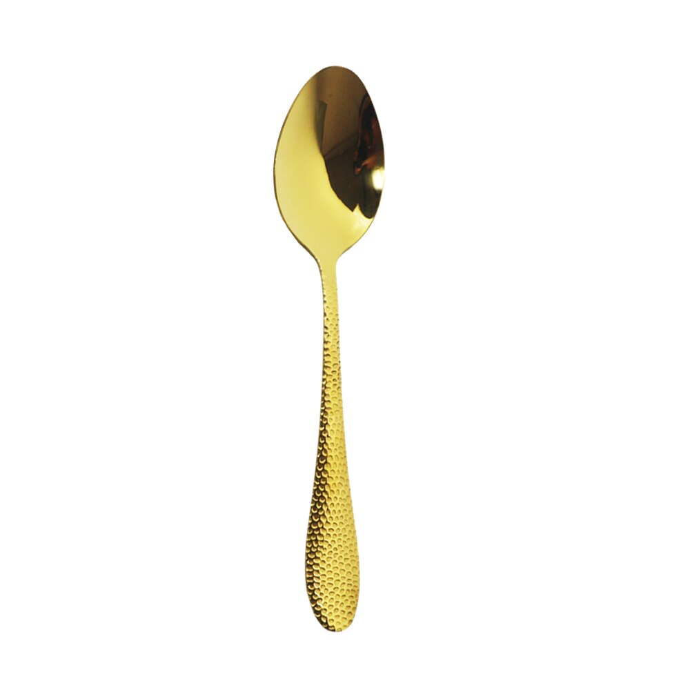 Noir brillant ensemble de couverts couteau fourchette cuillère dîner ensemble cuisine argenterie couverts vaisselle ensemble 304 acier inoxydable vaisselle ensemble: 1Pc Gold Spoon
