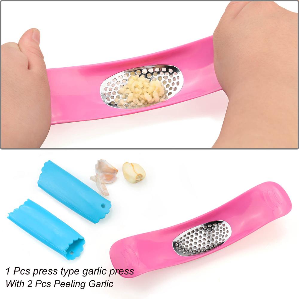 Multifunctional Stainless Steel Ginger Garlic Press Grinding Grater Planer Slicer Mini Cutter Kitchen Cooking Gadgets Tool: 02 1pcs with peeler