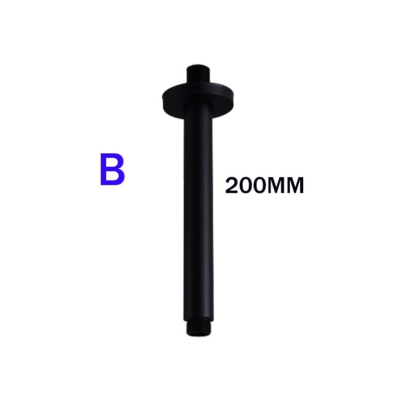 Black Stainless Steel Wall Mounted or Ceiling Mounted Bathroom Shower Arm Shower rod