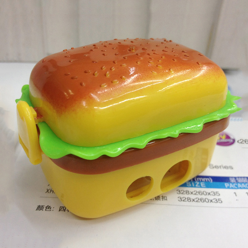 Söt hamburgare mekanisk vässare för blyerts skolkontorsmaterial brevpapper objekt tillbaka till skolan härlig