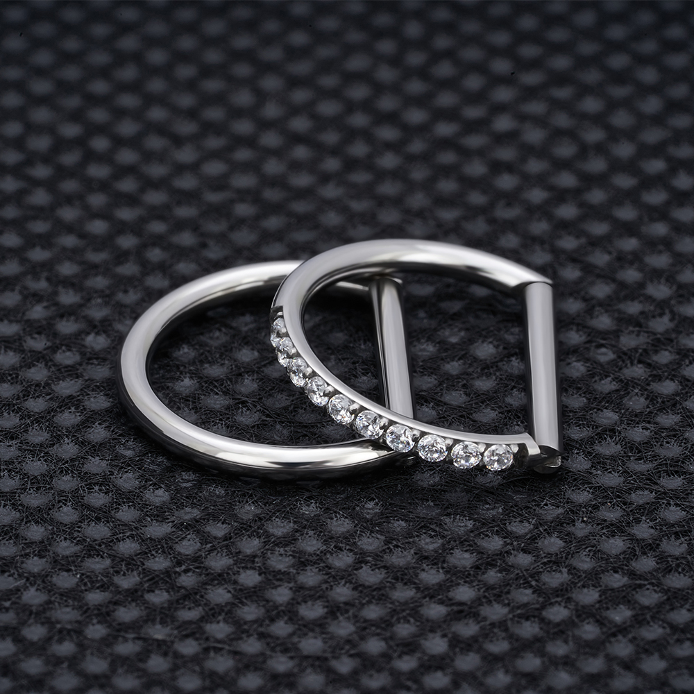 10/50Pc Round Zircon Septum Ring Hoop Cartilage Tragus Helix Small Piercing Nose Ring Earring For Women Body Jewelry Accessorie