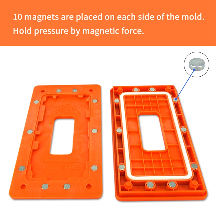 2 uds. Molde de sujeción naranja para iPhone x xs max pegamento magnético molde de sujeción