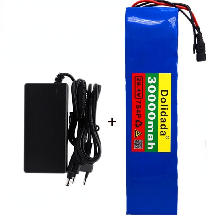 7S4P 24V 28Ah 29,4 V FÜR Lithium-ionen akku Gebaut-in BMS elektrische fahrrad einrad Rolle rollstuhl Motor- + ladegerät: Gold