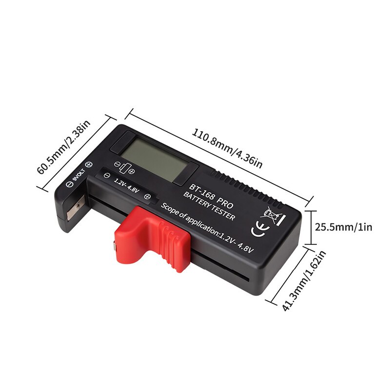 Digital Lithium Battery Capacity Tester Checkered Load Display Check AAA AA Button Cell Universal Test Battery Monitor: 4