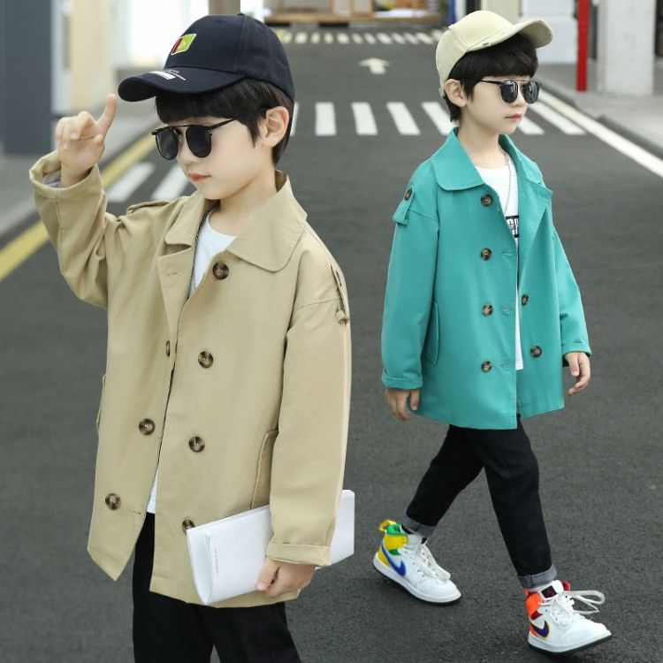 2022 Boys Trench Coats Casual Jackets Baby Boy Kids Spring Autumn Long Jacket Clothes Children Overcoats 4-14age