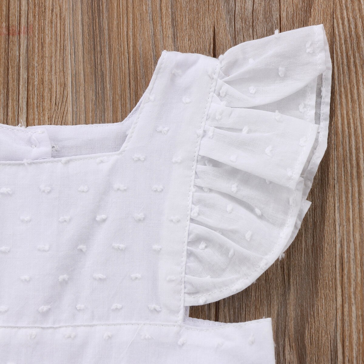 Nyfødte børn baby baby pige tøj flæse kortærmet top t-shirt hvidt tøj baby piger 0-3 år