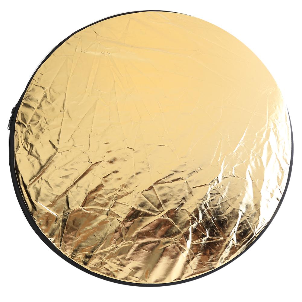 5 in 1 Unique Round Photography Reflector Zippered Storage Bag Easy Carry Collapsible Photo Studio Vlog Reflecotor