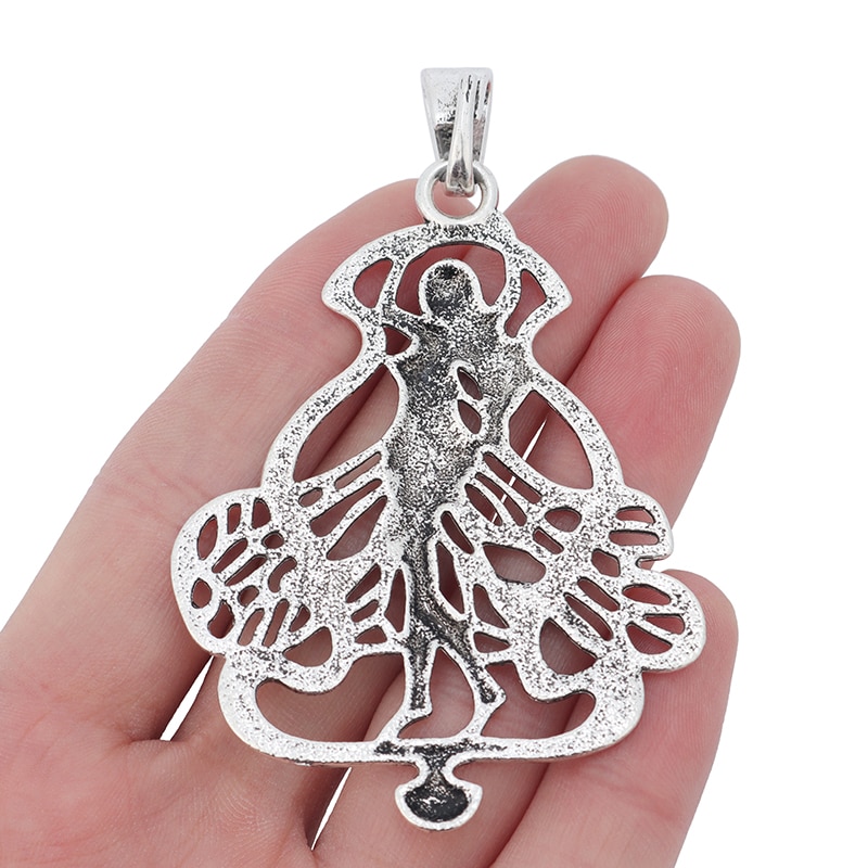 Zxz 2Pcs Tibetaans Zilveren Grote Fairy Charms Hangers Voor Ketting Sieraden Maken Bevindingen 72x53mm