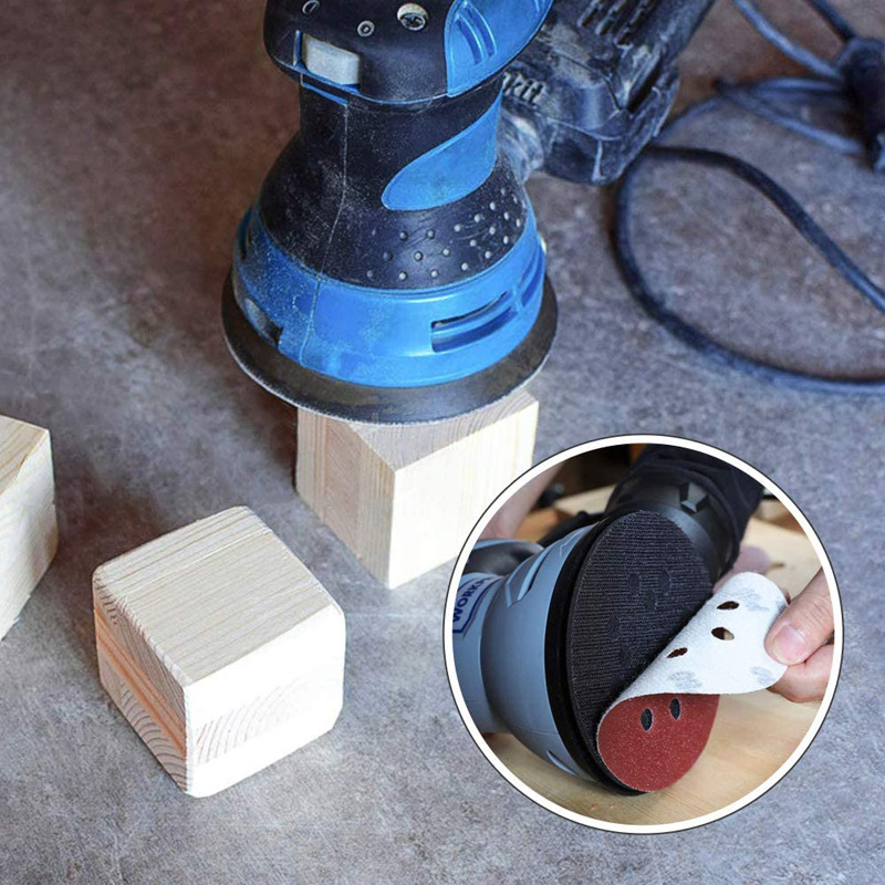 50PCS 5 inch 125MM Round Sandpaper Disc Sander Disc 40/60/80/120/150 Grit Hook and Loop Sanding Grinding Disc Polish