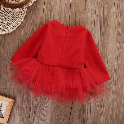 Baby Meisjes Kerst Jurk Baljurk Kleding Lange Mouwen Xmas Kerstman Meisjes Tutu Jurk Met Lange Mouwen Kostuum 0-2T Kleding