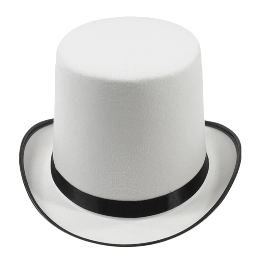 White Magician Top Hat Party Caps Men Womens Fancy Dress Costume Accessory