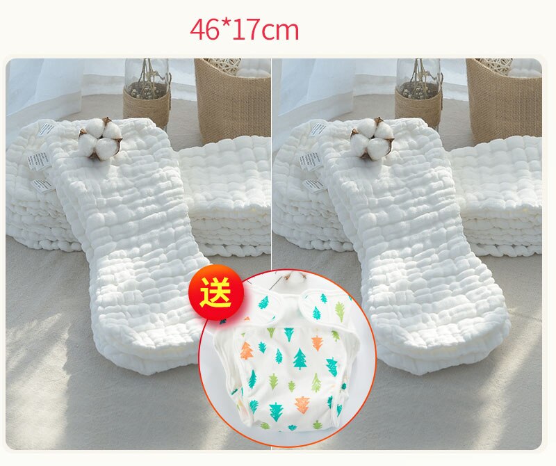 Reusable baby Diapers Cloth Diaper Inserts 100% Cotton Washable babies care Eco-friendly diaper 10pcs AXP027: 4
