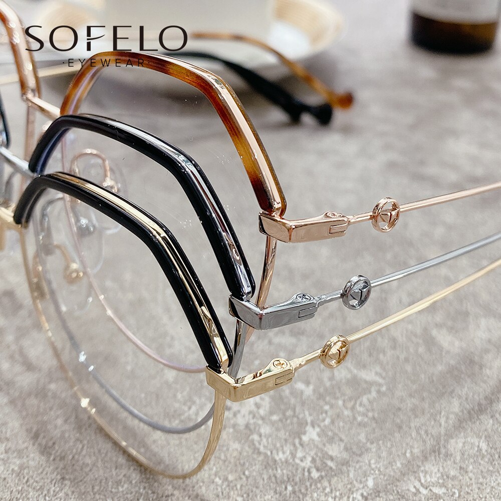 Montura de gafas óptica Retro de leopardo para mujer, montura de gafas graduadas para miopía, anteojos Vintage antiluz azul UV
