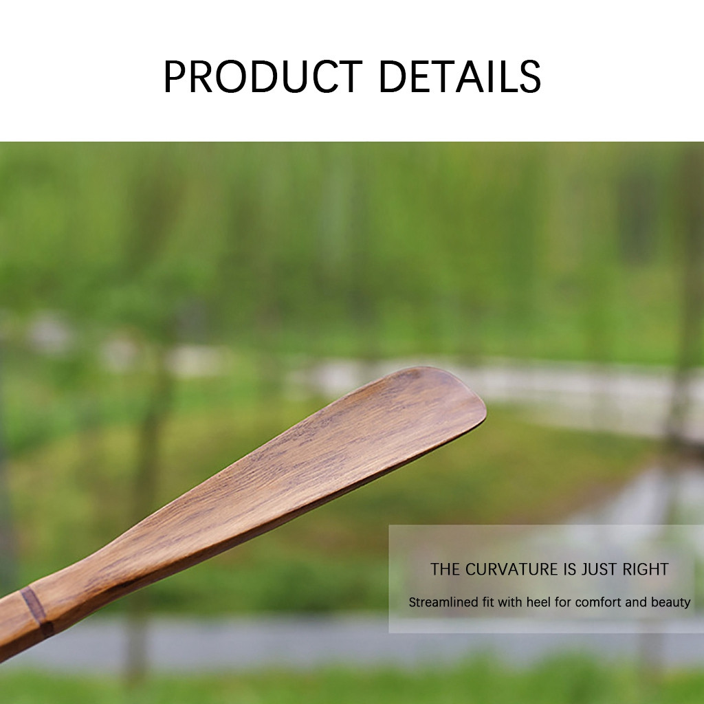 Wood Shoe Horn Lazy Unisex Wear Shoe Horn Profession Convenient Helper Shoehorn Shoe Easy On And Off Shoe Sturdy Slip Aid 1PC