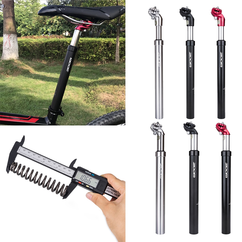 Mtb cykelstolpe stødsikker vibrationsabsorberende justerbar cykelstolpe road mountainbike affjedret sadelpind 26.2mm 31.6mm