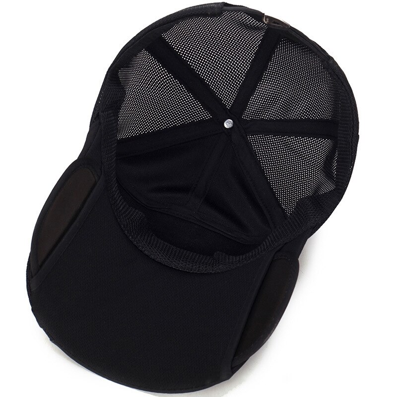 Baseball Cap Sunshade Tennis Golf Cap Wide Retractable Brim Cotton Breathable Mesh Fishing Camping Travel Beach Sport Cap