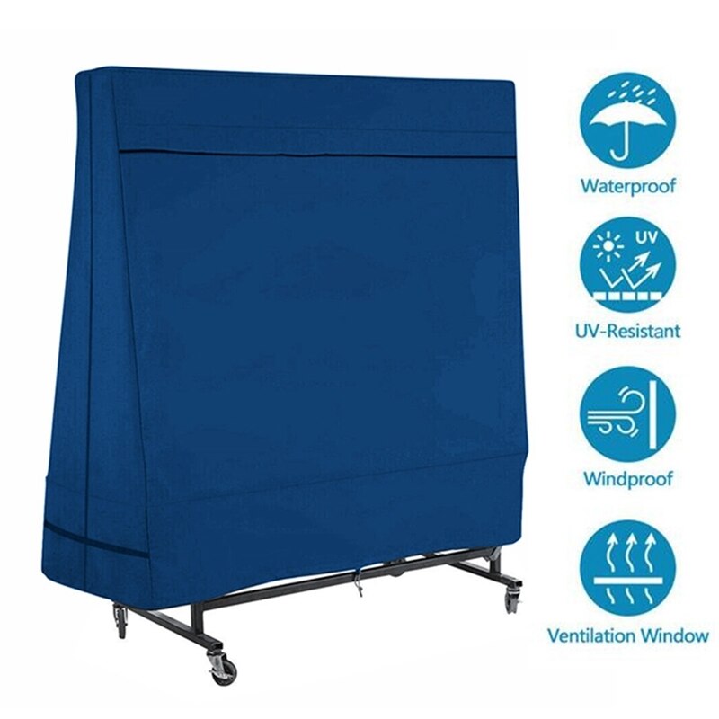 Ping Pong Table Covers Oxford Waterproof Outdoor Rain Wind Sun Dust UV Resistant Table Tennis Protective Storage Cover