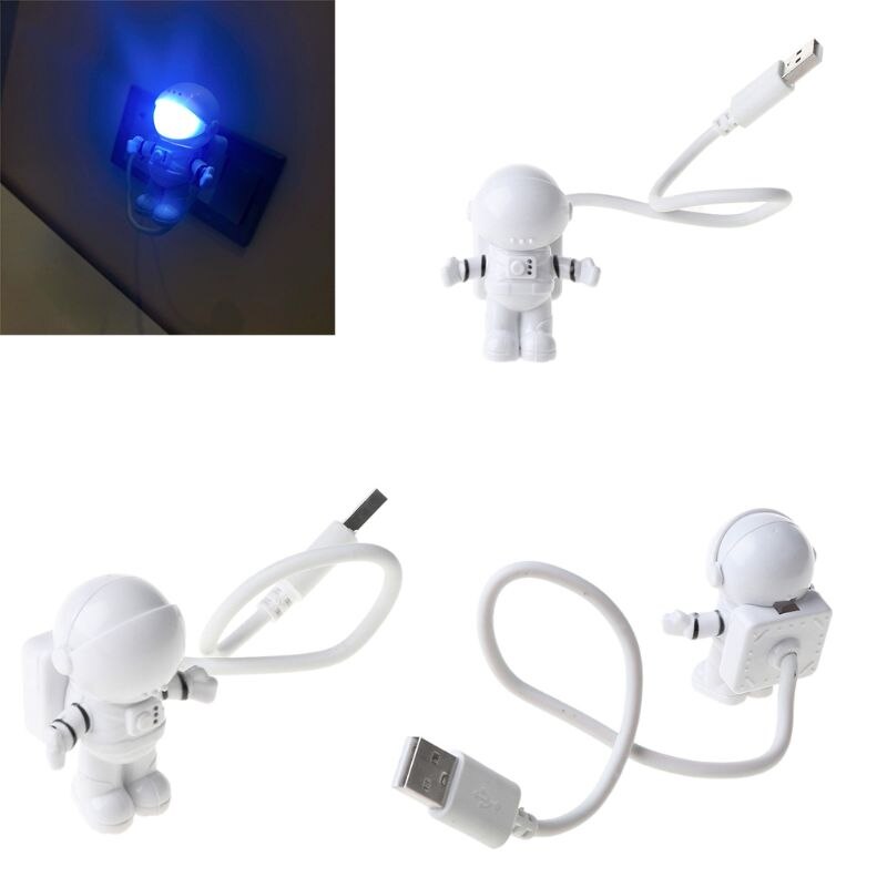 Creatieve Ruimtevaarder Astronaut Led Flexibele Usb Licht Nachtlampje Voor Kinderen Speelgoed Laptop Pc Notebook