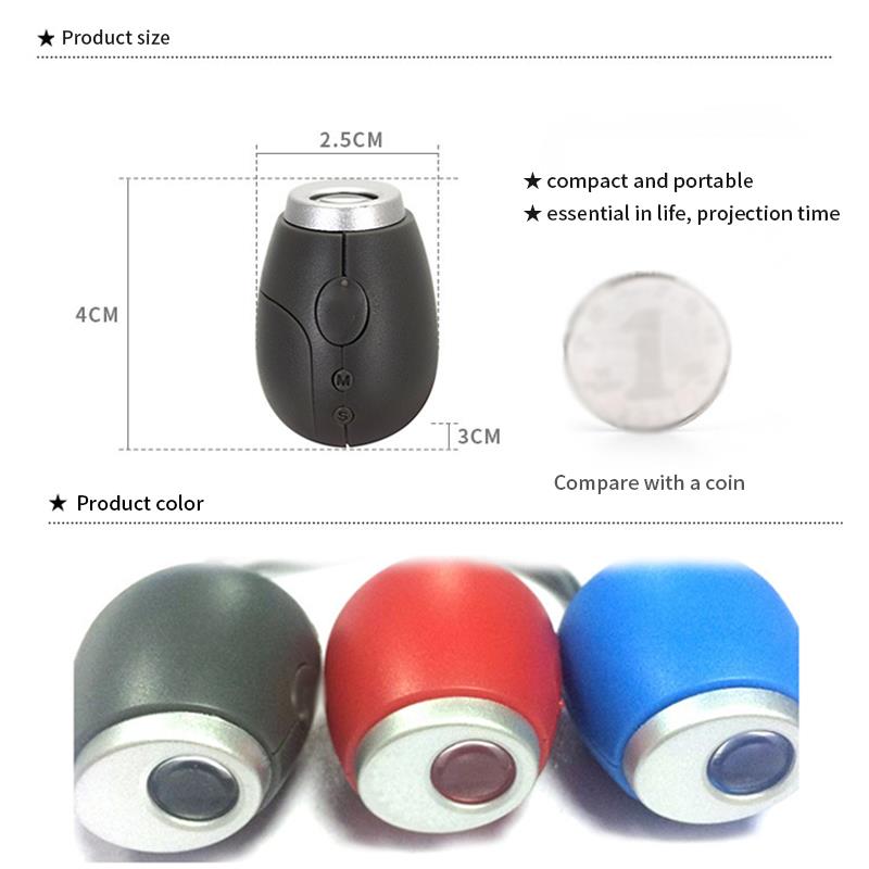 Digitale tijdprojectieklok mini led horloge projector zaklamp hangend touw klein draagbaar klokje hoge intensiteit led licht