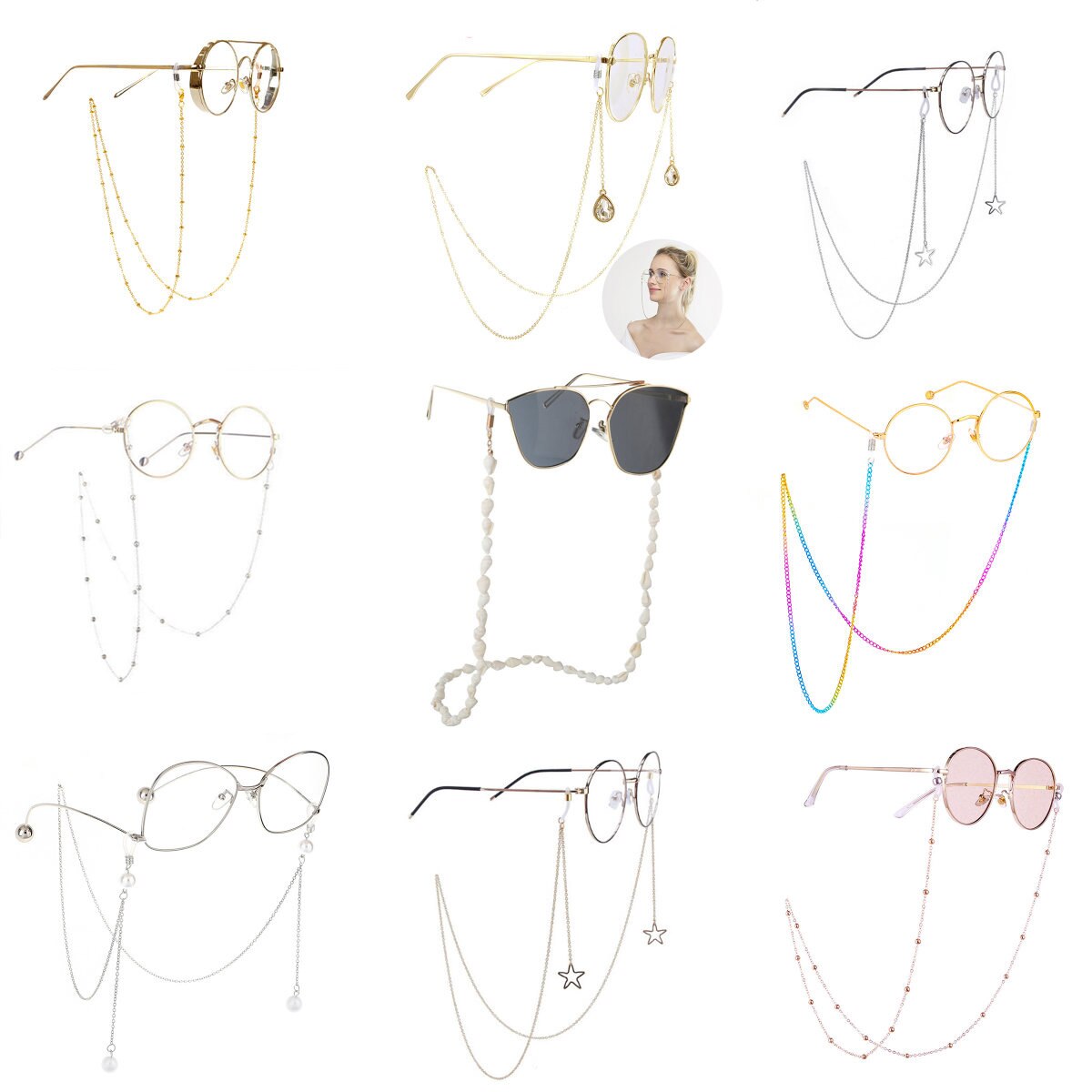 1 stücke Brillen Gurt Lesebrille Hängen Kette Sonnenbrille Brillen Halfter Nacken Kabel Gläser Unterhose Metall Kette