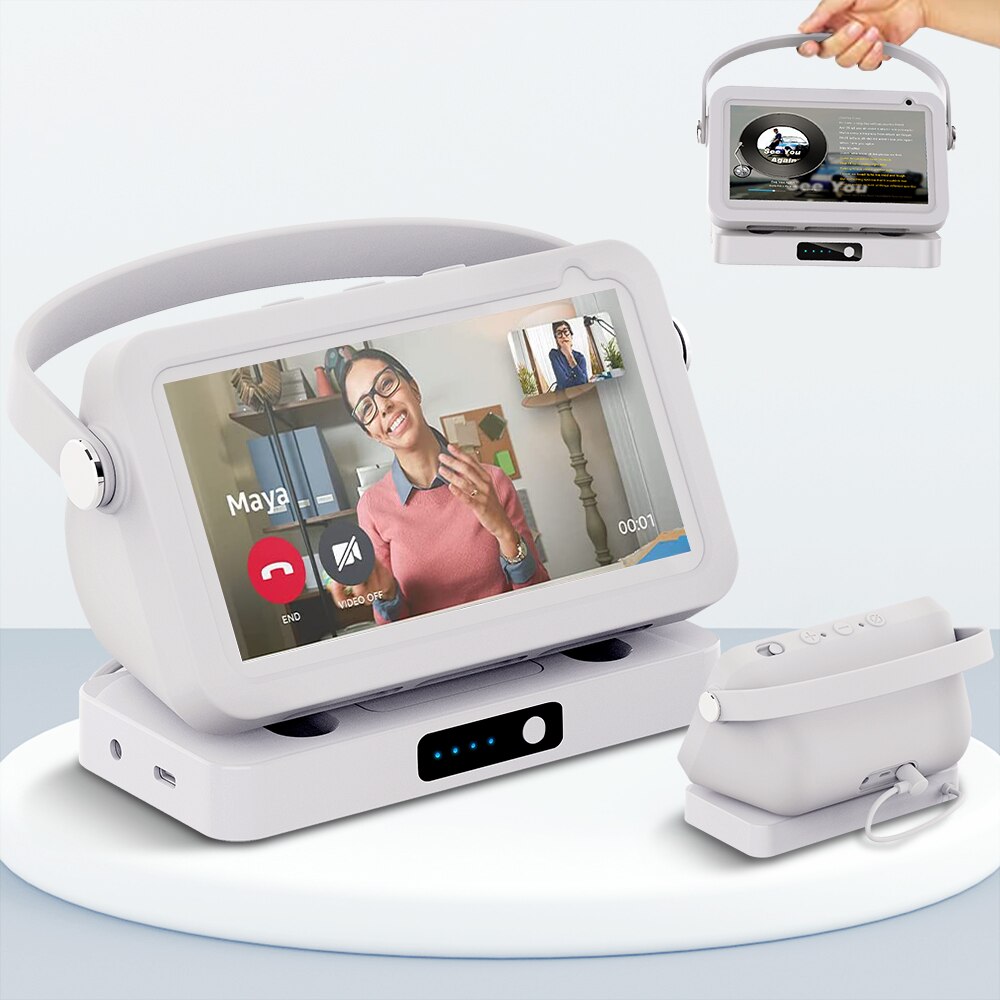 Echo Show 5 Battery Stand Portable Wireless Charger Power Bank Smart Display Speaker Battery Base for Echo Show 5 Desktop Stand