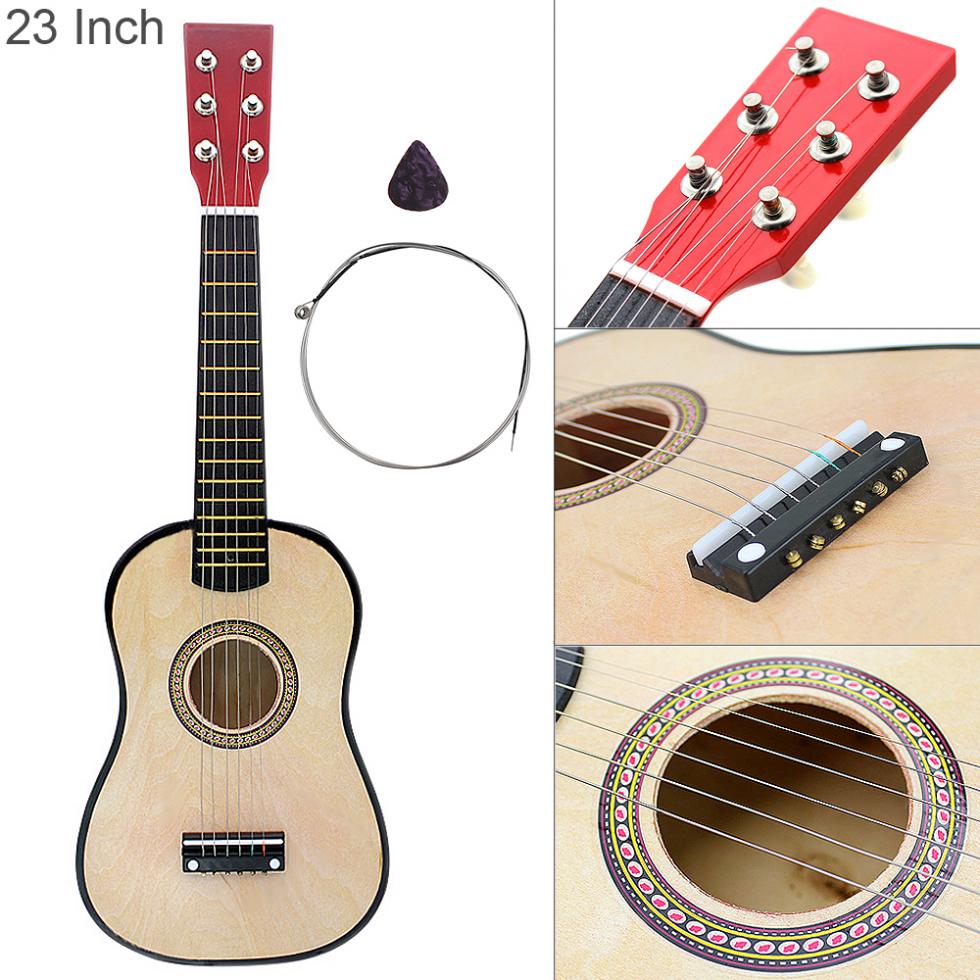 SLADE 23 Inch Basswood Akoestische Gitaar Hout Kleur 6 String Muziekinstrument met Gitaar Pick en String