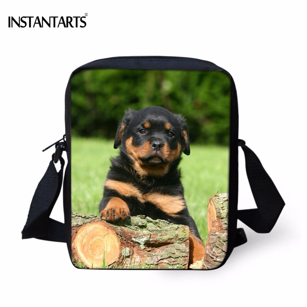 INSTANTARTS Nette 3D Tier Rottweiler Drucken Kinder Schule Taschen Kindergarten Studenten Kleine Umhängetasche Tasche Baby Taschen für Mädchen Jungen