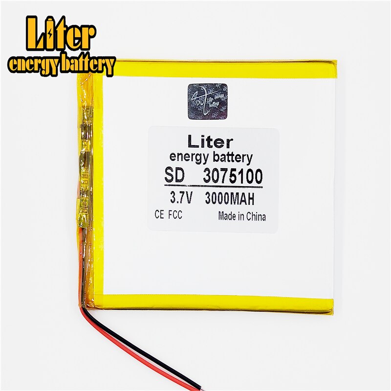 3075100 3.7V 3000mah Lithium polymer Battery with Protection Board For Tablet PCs PDA Digital Products