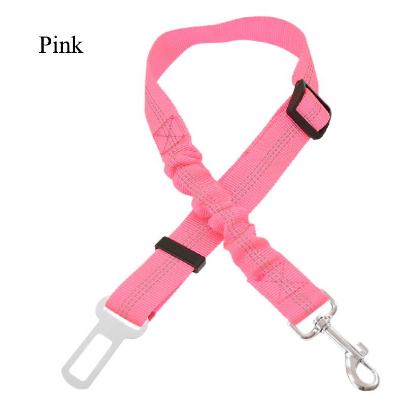 1Pcs Upgraded Adjustable Dogs Seat Belt Dog Car Seatbelt Harness Leads Elastic Reflective Safety Rope Pet Cat Supplies D0011A: D0010A-07-Pink
