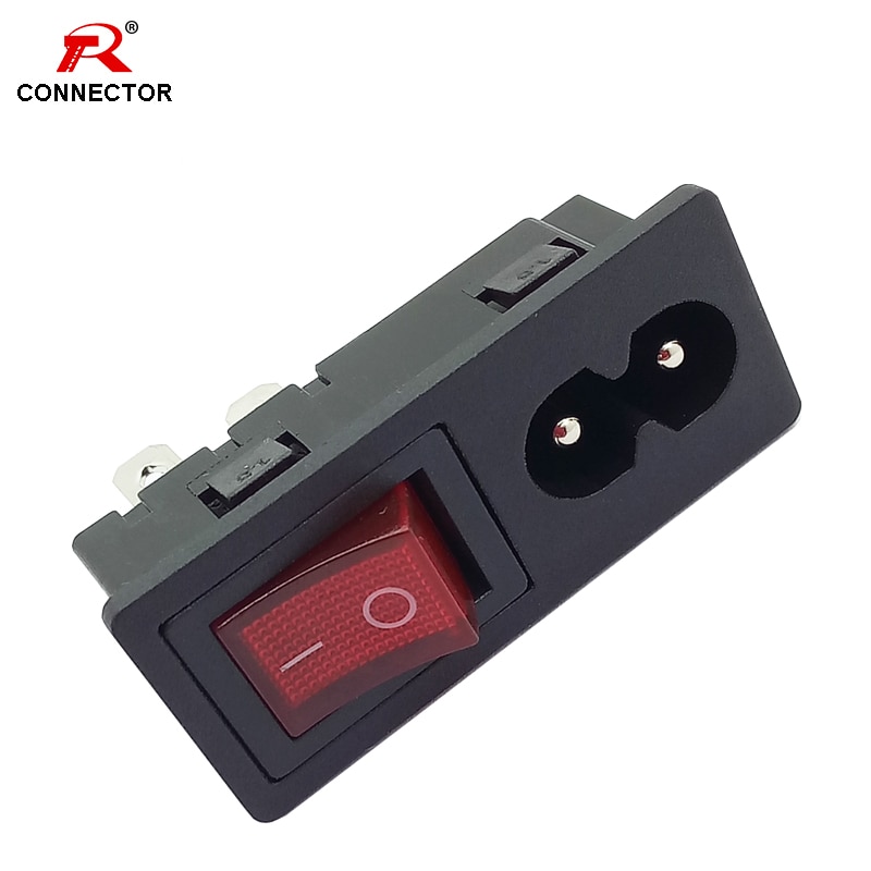 4pcs Power Rocker Switch & Socket Connector, Switch with 3 Pin or 4 Pin, Panel Mount Power Adapters