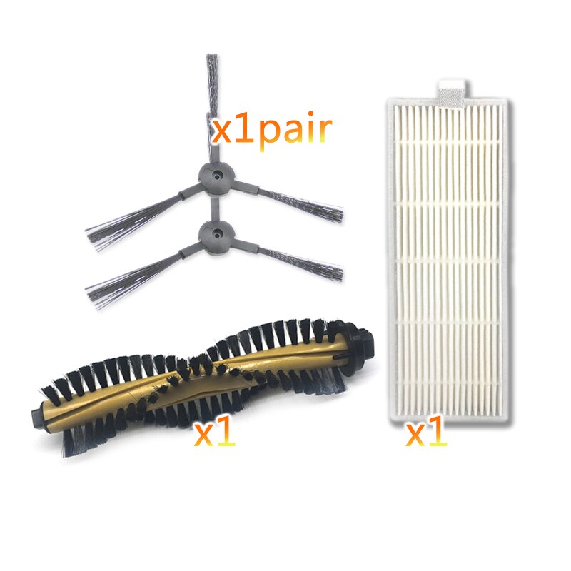Sweeping Robot Vacuum Cleaner Spare parts for Ilife A4 Household Accessories Replacement Main Side Brush Hepa Filter Main brush: 01