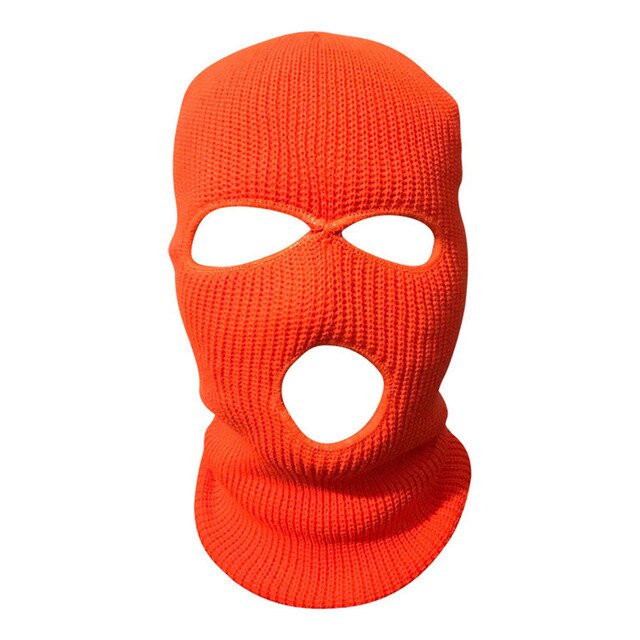 Winter Balaclava Warm Knit ski mask 3 hole Knitted Full Face Cover Ski Mask Full Face Mask for Outdoor Sports: orange