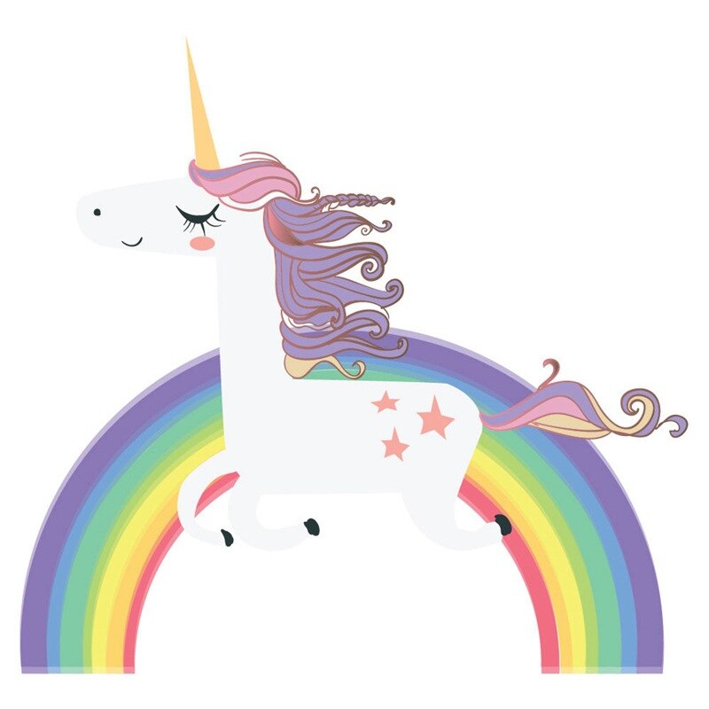 Unicorn rainbow väggdekorationer för barnrum flickor sovrum fönster barnkammare inredning födelsedag väggdekoration: 31 x 30cm
