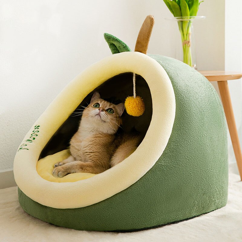 Cute Cat Bed for Indoor Machine Washable Pet Beds for Small Dogs Winter Warm Puppy Cave Cozy Kitten Cushion Calming Dog Bed