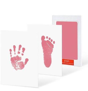 Liefde Baby 100% Niet Giftig Baby Handafdruk Footprint Opdruk Kit Baby Souvenirs Inkt Pad Voor Pasgeboren Baby: Pink