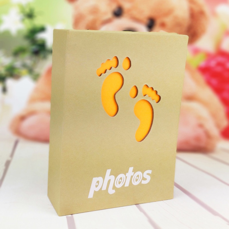 6 Inch 100 Pages Pocket Inserts Plastic Kraft Paper Album Children Baby Photo Album Picture Storage Frame