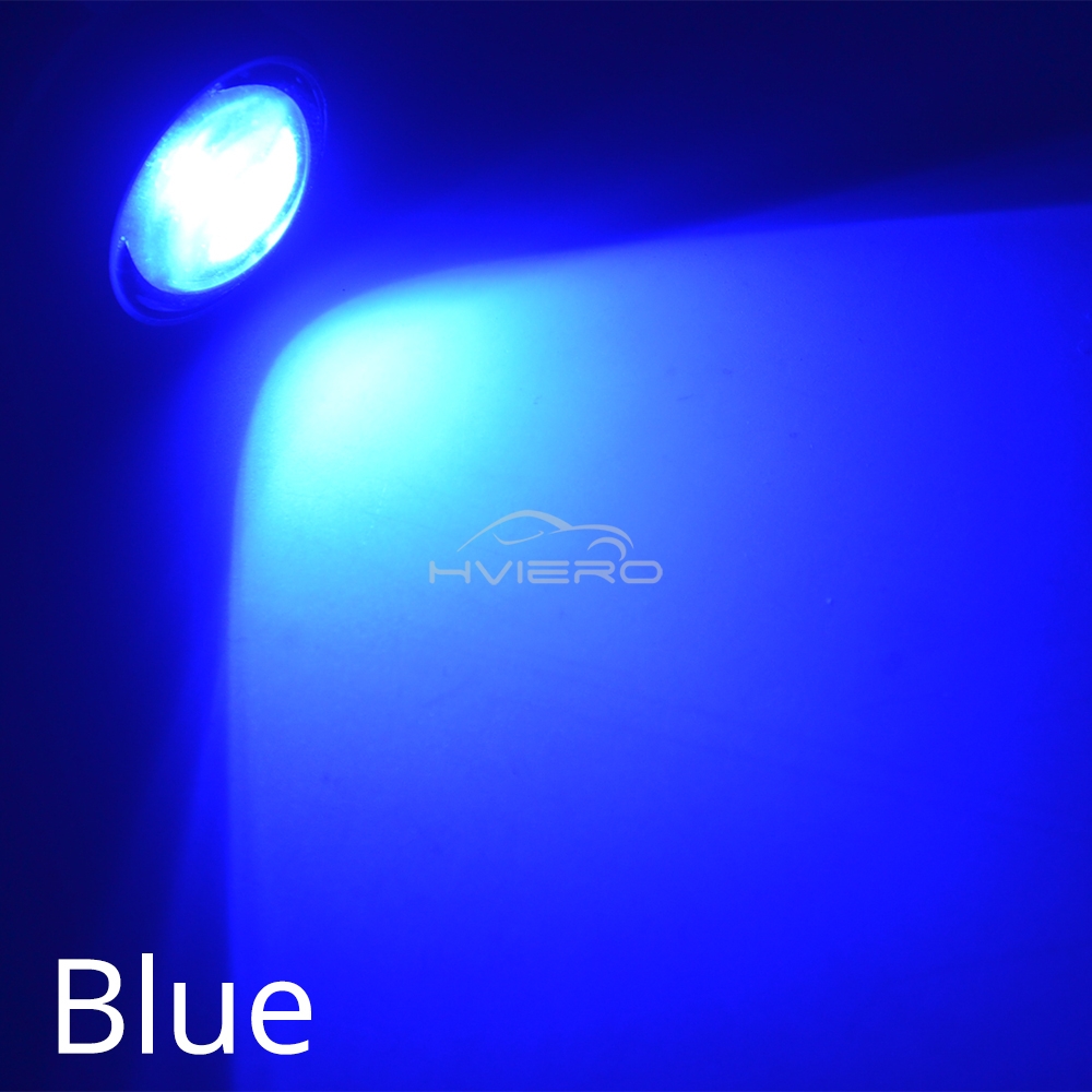 Luces antiniebla de estacionamiento de marcha atrás, 18mm, Auto DRL DC 12V, Led, ojo de águila, bombilla de carcasa plateada, lámpara de señal de giro de marcha diurna, respaldo, 1 Uds.: Azul