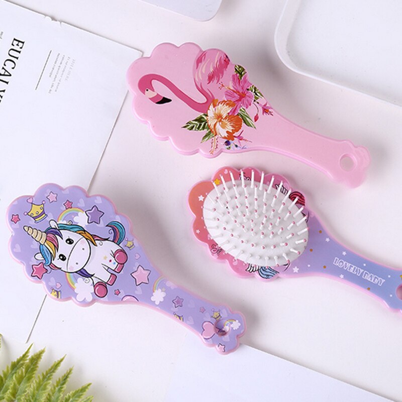 Brosse à cheveux Anti-nœud pour enfants, peigne de Massage à coussin d&#39;air licorne de dessin animé mignon, peigne de coiffure pour enfants, brosse à cheveux pour bébé