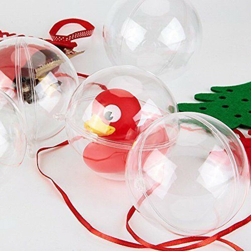 Clear Transparent Plastic Decorative Balls Craft Ornaments Ball Sphere Bauble Christmas Feative Party Decors Baubles