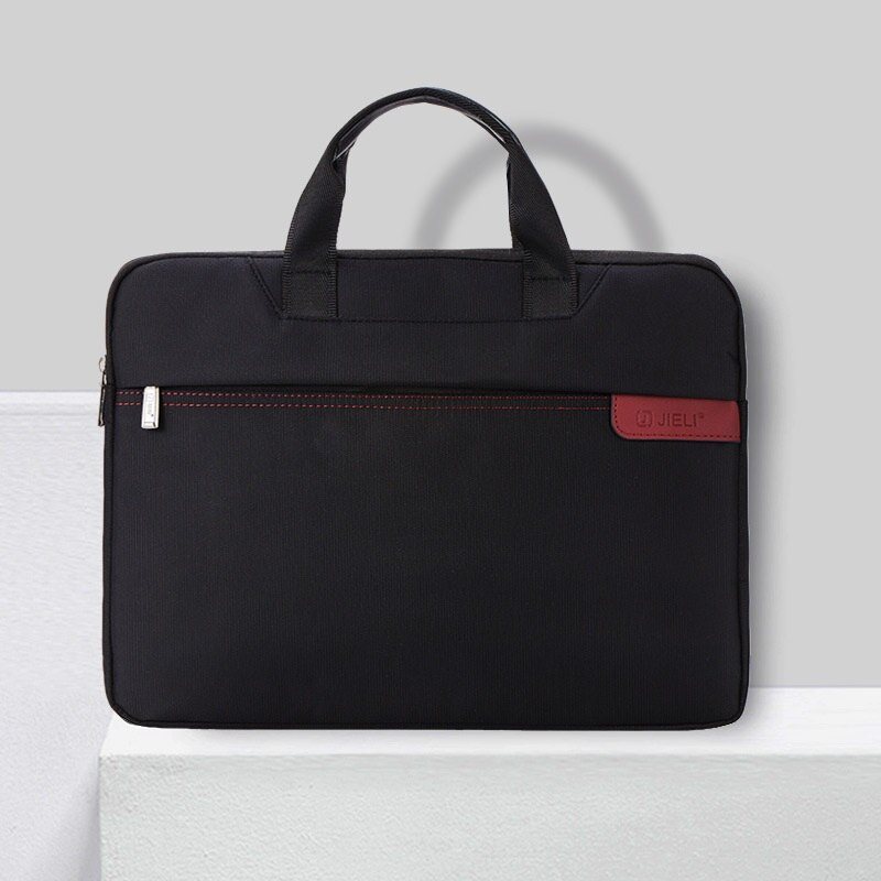 Black Briefcase Men's Business Large Capacity Document 14 Inches Laptop Bag Waterproof Oxford Briefcases: black