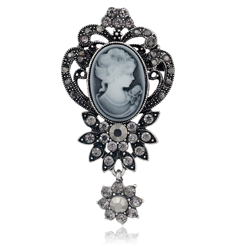 Estilo Vintage victoriano camafeo de Reina antiguo boda belleza broche Pin joyería