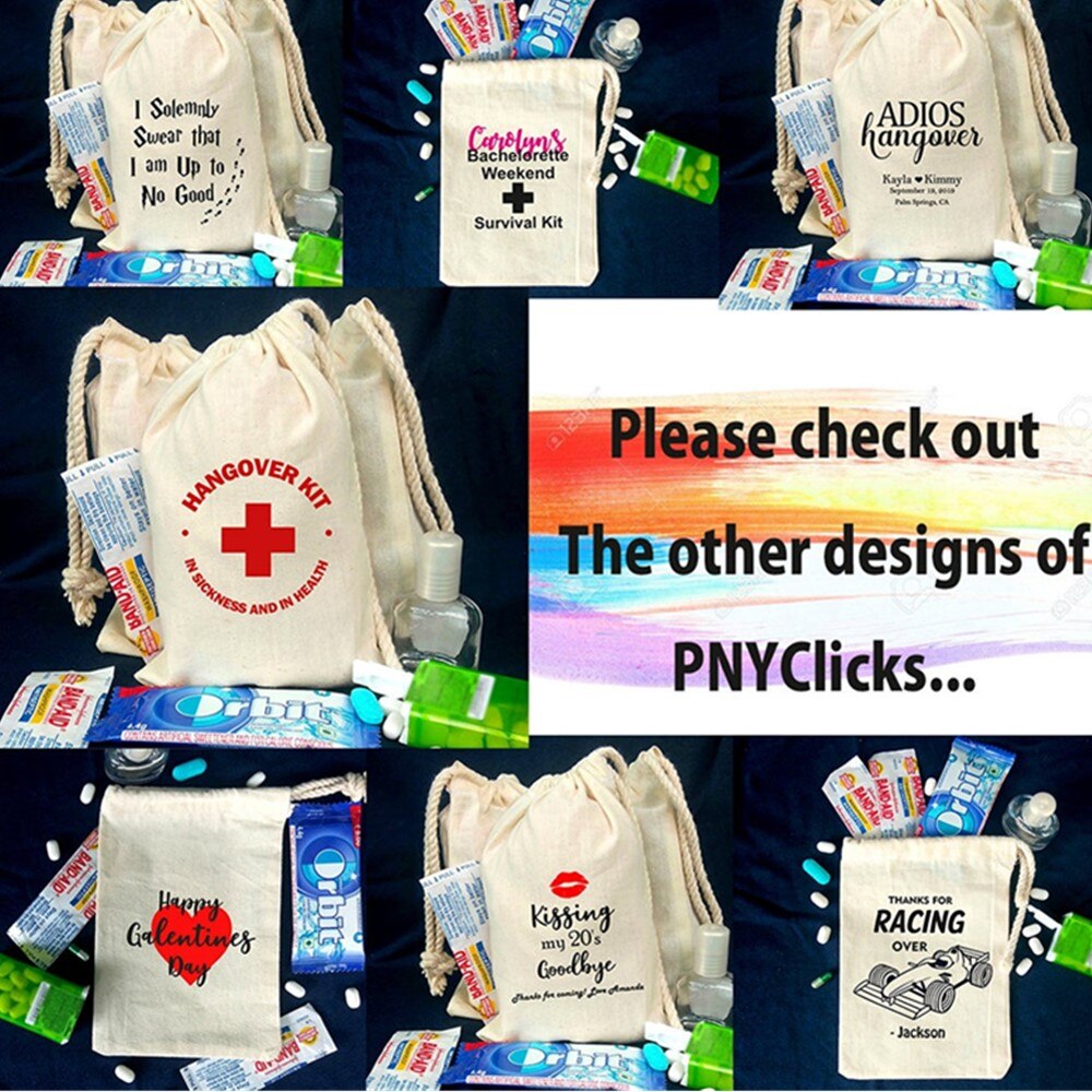 Party favor bags Galen-tines day bags Girls party on feb 13 Slumber party bags Bachelorette party kit bag hen party bags