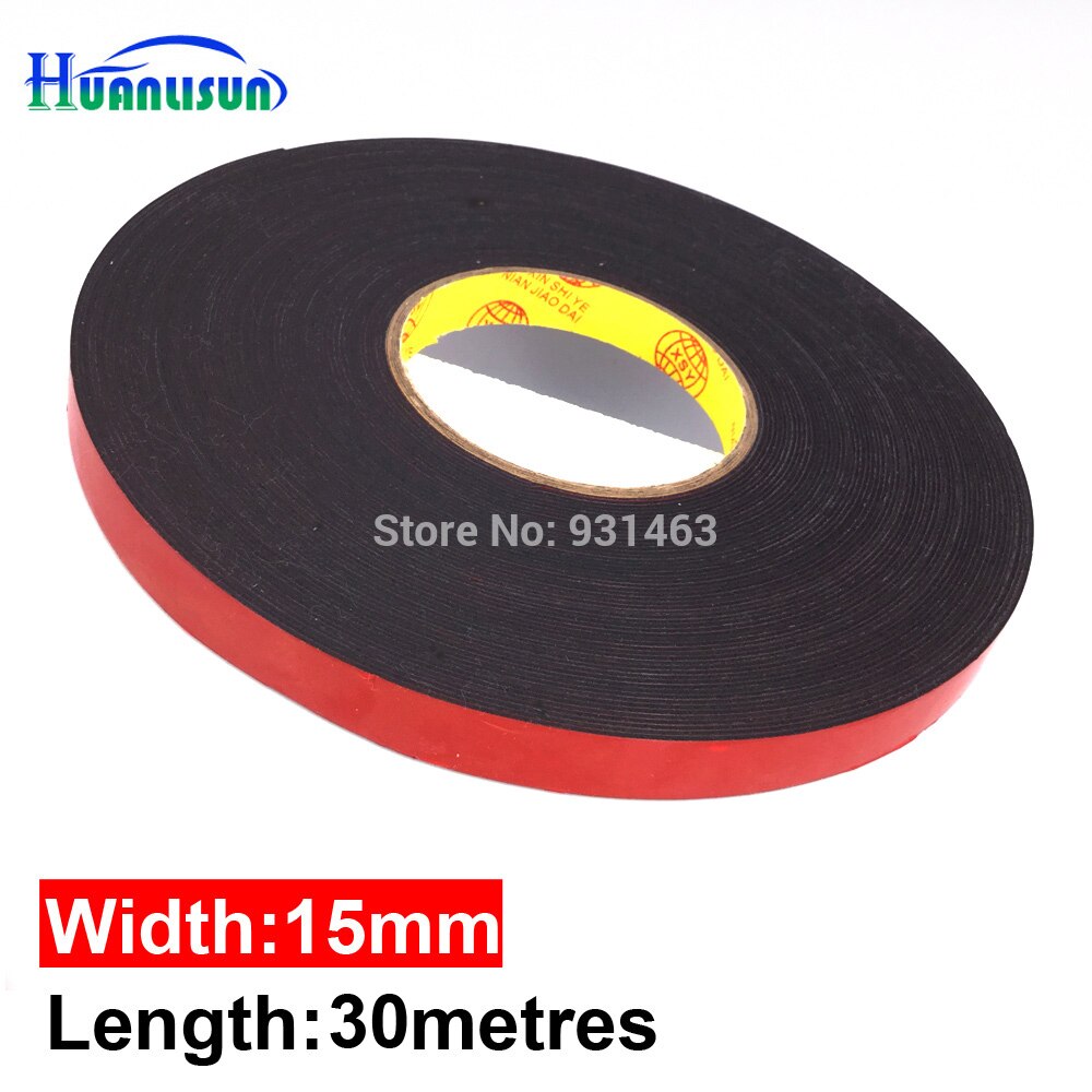 30 meter rulle reparasjon svart støvtett svamp skum tape dobbeltsidig lim, automatisk pakning telefon pcb forsegling (6mm, 10mm, 15mm)