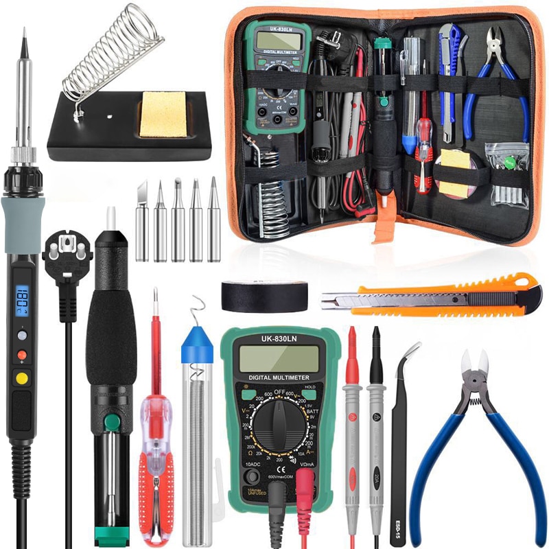 80w 110v 220v justerbar temperatur elektrisk lödkolv kit svetslödning omarbetning station värme penna reparation verktyg set